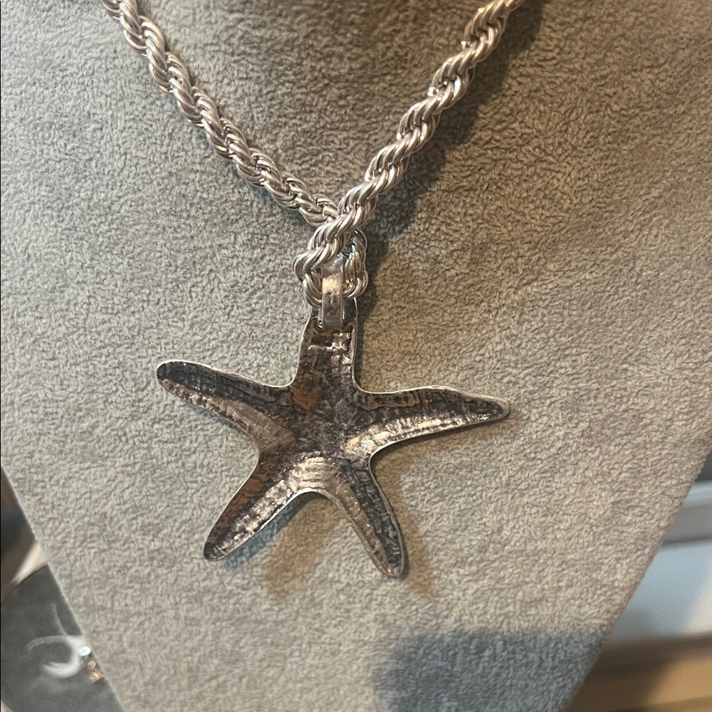 Silver Starfish Charm Necklace - Picture 2 of 3